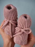 Носочки вязаные с завязками Little Star 0169 (ЧЗ-нк) розовый вереск