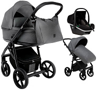Детская коляска Roan Esso 2025 3 в 1 с автокреслом Tutis Elo Black ESS114/1 Grey/Black