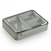 Ланч-бокс Nuvita с тремя секциями 4421, 950 мл серый