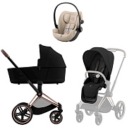 Коляска Cybex Priam IV Rosegold complete Cloud G3 Almond Beige 3 в 1 Sepia Black