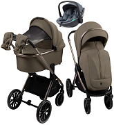 Детская коляска AmaroBaby Genius 3 в 1 с автокреслом Rant Miro Graphite коричневый