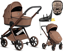 Детская коляска Tutis Mio 3 Plus Limited New 4 в 1 с автокреслом Beno Beige и базой 1622016 Hoopoe Brown