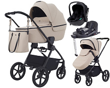 Детская коляска Rant Teo Soft 4 в 1 с автокреслом Miro Black и базой Beige