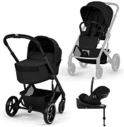 Коляска Cybex Balios S Lux Fold Cot BLK Cloud G3 Magic Black Base G3 4 в 1 Moon Black с дождевиками