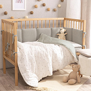 Детское постельное белье Perina Muslin 3 предмета гуси / шалфей