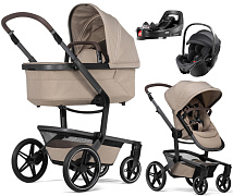 Детская коляска 4 в 1 Joolz Day 5 и автокресло Britax Roemer Baby-Safe Pro Classic Deep Black без адаптеров и база Vario Base 5Z Sandy Taupe