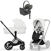 Коляска Cybex Priam V Matt Black Style Cloud T Mirage Grey Base T 4 в 1 Off White