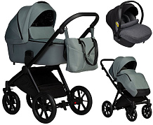 Детская коляска Indigo Solio 3 в 1 с автокреслом Avionaut Cosmo Grey So03 шалфей