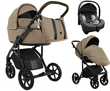 Детская коляска Roan Bass Next 2.0 3 в 1 с автокреслом Tutis Elo Lux EduSky Grey BSN/42/2 Mocha Mousse/Black/руч.Cappuccino