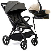 Прогулочная коляска Peppy Vigo с автокреслом Jet Beige и базой Antrazit антрацит