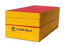 Детский мат Perfetto Sport № 5 (100х200х10 см) складной 3 сложения красно/жёлтый