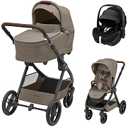 Коляска детская Maxi-Cosi Oxford Plus 3 в 1 с автокреслом Pebble 360 Pro Twillic Black 1978470110 Twillic Truffle/Трюфель