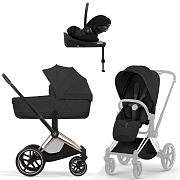Коляска Cybex Priam V Rosegold Style Cloud G3 Magic Black Base G3 4 в 1 Sepia Black
