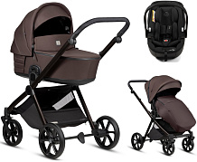 Детская коляска Tutis Mio 3 Plus Essential New 3 в 1 с автокреслом Beno Black 1622024 Coffee Brown