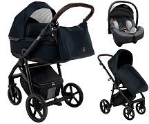 Детская коляска Roan Esso 2025 3 в 1 с автокреслом Tutis Elo Lux EduSky Grey ESS111/1 Caviar/Black