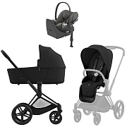 Коляска Cybex Priam IV Matt Black complete Cloud T Mirage Grey Base T 3 в 1 Sepia Black