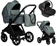 Детская коляска Indigo Solio 3 в 1 с автокреслом Avionaut Cosmo Black So03 шалфей