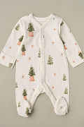 Комбинезон на кнопках Little Star 30032 елочки, крем 74