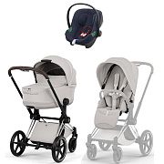 Коляска Cybex Priam V Chrome Style Aton B2 Bay Blue 3 в 1 City Grey