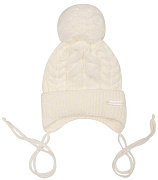 Шапка НаследникЪ Выжанова с помпоном на завязках НВ4052-ЭК ЧЗ экрю 36