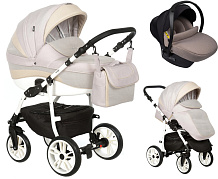 Детская коляска Indigo Indigo New 3 в 1 с автокреслом Avionaut Cosmo Beige In01 бежевый