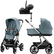 Коляска Cybex Talos S Lux TPE complete Cloud G Lava Grey Plus Base G 4 в 1 Stormy Blue с дождевиками