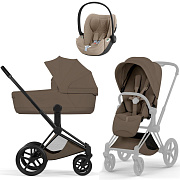 Коляска Cybex Priam V Matt Black Style Cloud T Cozy Beige Plus 3 в 1 Coconut Brown