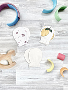 Рукавички-антицарапки Mjolk Лимоны, Кляксы, Молочный сет из 3х пар