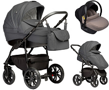 Детская коляска Indigo Indigo Special New 3 в 1 с автокреслом Avionaut Cosmo Beige Is09 т.серая кожа