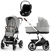 Коляска Cybex Talos S Lux SLV complete Cloud T Sepia Black Plus 3 в 1 Stone Grey с дождевиками