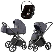 Коляска Carrello Vector 2025 CRL-6551 и автокресло Cybex Cloud G i-Size Moon Black Plus 3 в 1 Ultimate Grey