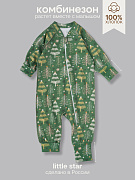 Комбинезон растущий на молнии Little Star Елочки со звездочками на зеленом 13016 (ЧЗ-мз) зеленый 62