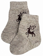 Носочки НаследникЪ Выжанова 100% овечья шерсть д/с SW70080 ЧЗ коричневый, олень, р. 0