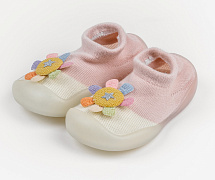 Ботиночки-носочки детские AmaroBaby First Step Pure Pink с дышащей подошвой розовый 24
