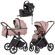 Коляска Carrello Vector CRL-6550 Ammonite AY329 Pro Absolute Black с базой Isofix 3 в 1 Cupcake Beige