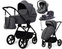 Детская коляска Rant Teo Soft 4 в 1 с автокреслом Miro Olive и базой Graphite