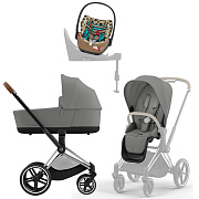 Коляска Cybex Priam IV Chrome Brown complete Cloud T One Love Base T 4 в 1 Mirage Grey