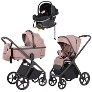 Коляска Carrello Vector CRL-6550 Nova DK791 Grey Line с базой Isofix 3 в 1 Cupcake Beige