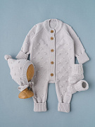 Комбинезон, шапочка гномик, носки Little Star Pom Pom 0086 (ЧЗ-нк) светло-серый 56