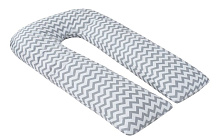 Наволочка AmaroBaby к подушке для беременных U-образная 340х35 зигзаг серый