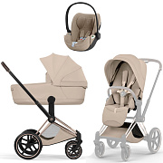 Коляска Cybex Priam V Rosegold Style Cloud T Cozy Beige Plus 3 в 1 Cozy Beige