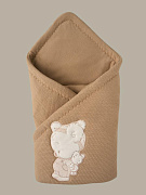 Конверт-одеяло на выписку вязаный зима Little Star 3133 мишка малыш, мокко