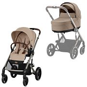 Коляска Cybex Balios S Lux TPE complete 2 в 1 Almond Beige с дождевиками