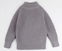 Свитер вязаный детский Amarobaby Warm с высокой горловиной серый 98