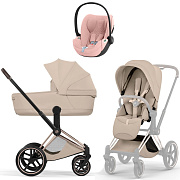 Коляска Cybex Priam V Rosegold Style Cloud T Peach Pink Plus 3 в 1 Cozy Beige