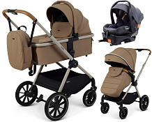 Детская коляска Rant Moss Prime 4 в 1 с автокреслом Carry Pro Graphite и базой Beige