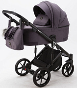 Детская коляска Adamex Marco 2 в 1 GA08 (Т. СЛИВ. ТК. + СЛИВ. КОЖ. ОТДЕЛКА)