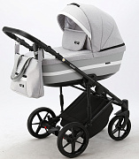 Детская коляска Adamex Rimini 2 в 1 RI76-TIP СВ.СЕР+СВ.СЕР.КОЖА+БЕЛ.ОТДЕЛКА
