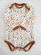 Боди Lappetti Цветные сердечки с длинным рукавом Б5 ЧЗ Б5/4 Миндаль 62