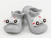 Ботиночки-носочки детские AmaroBaby First Step Car, с дышащей подошвой серый 21